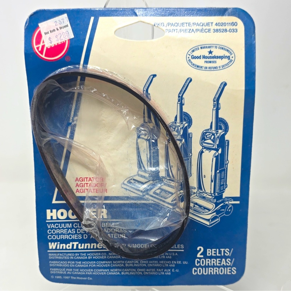 Hoover WindTunnel Vacuum Cleaner Agitator Belts 2-Pack 40201160 38528-033 NOS